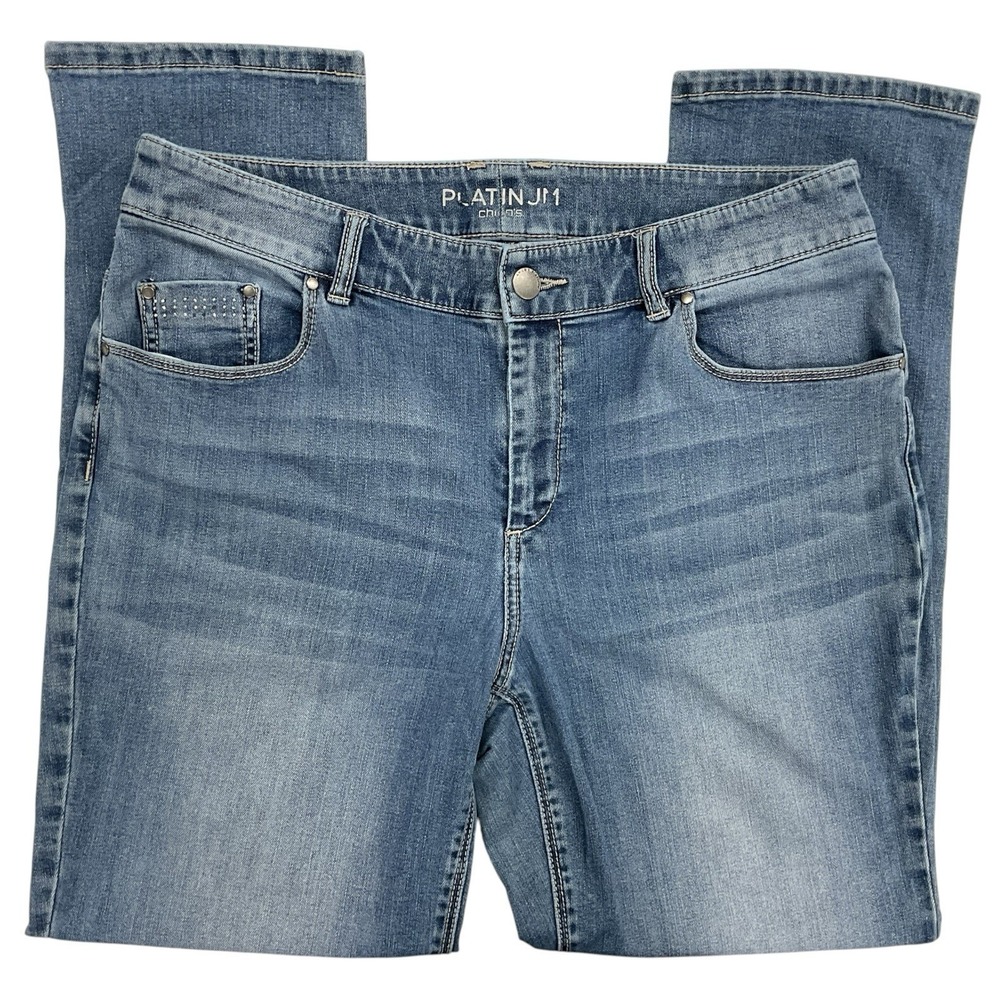 Chico's Platinum Women's Size 1.5 (M/10) Light Wash Ultimate Fit Denim Jeans‎